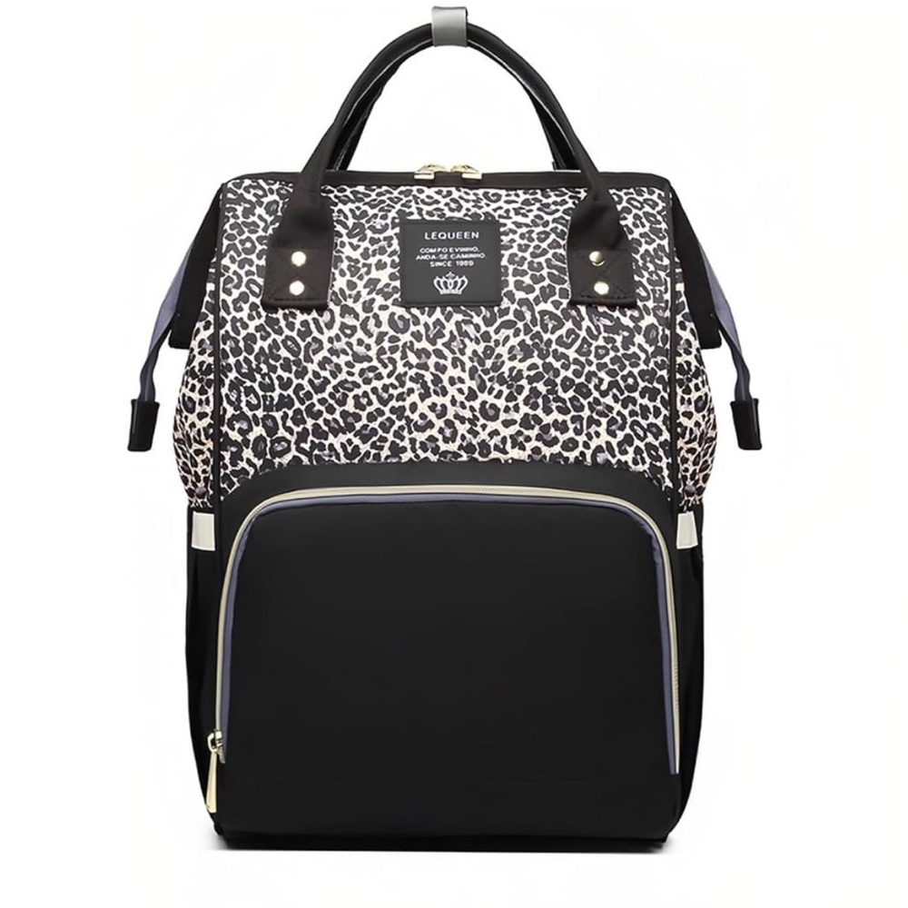 LEQUEEN Diaper bag / Backpack, Black and White Patterned, Sophisticated Design - Picture 6 of 8